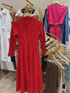 XS brand new Red Lace Midi Dress