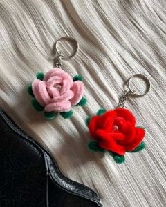 Rose Flower Keychain