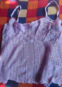 Cute Pink Crochet Tank Top