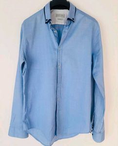 Zara Man Slim Fit Blue Polo Shirt