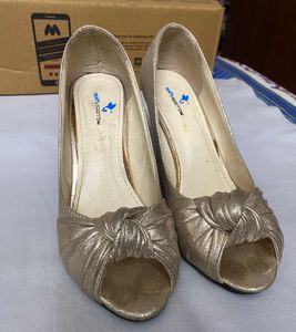 Metallic Silver Copper Heels