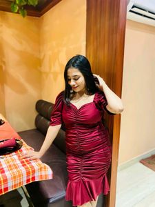 Burgundy Bodycon Mini Dress