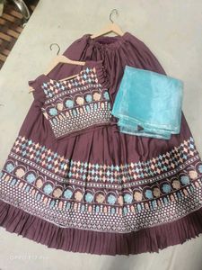 Lengha With Thread Embroidery