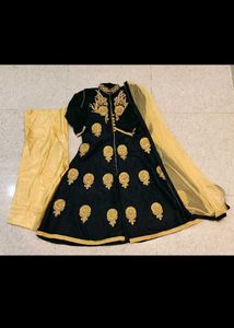 Ethnic Kurta With Skirt, Dupatta &amp; Chudidar Pajama