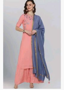 Xs Size New Unused  Pink Embroidered Kurta Set