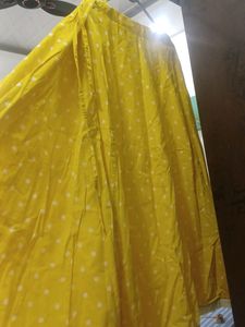Zudio Polka Dots Pure Cotton Yellow Skirt For Women