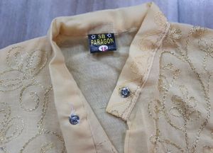 Light Cream Yellow Boys Cotton Dhoti &amp; Kurta Set