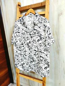 Floral white Button-Down Shirt-44