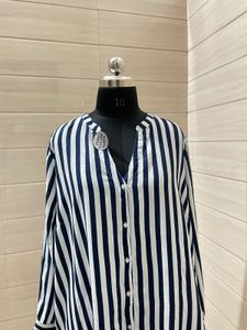 ONLY Imported New Striped Button-Down Top