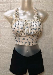 Tops & Dresses For Rs 99 Only/ White Floral Crop