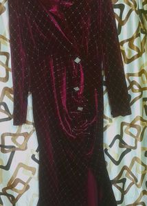Vintage Velvet Burgundy Dress