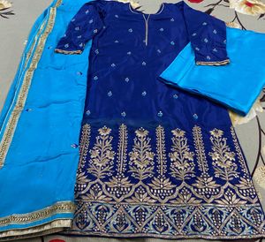 Dabka Embroidered Silk Suit