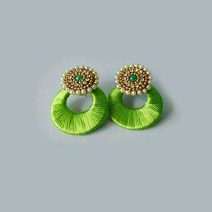 Lime Green Statement Earrings