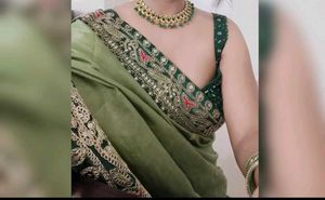 Olive Green Saree