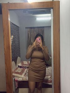 Brown Long Sleeve Dress