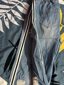 Distressed Stripe Jeans