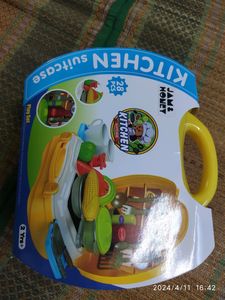 Kitchen Set With Yellow Suitcase For Baby