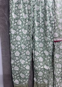 Green Floral Kurta Set