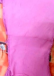 Rose Pink Colour Kurti With Mirror And embroidery