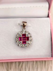 Elegant Ruby Pendant 925 silver sterling