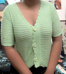Green Crochet Top