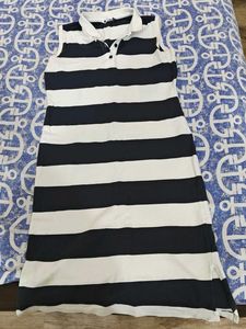 Striped Sleeveless Polo Dress