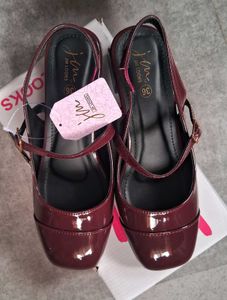Burgundy Patent Slingback Heels