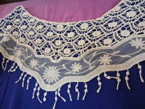 Blue Top with Lace Detail