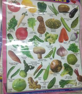 Hindi Varnamala, Vegetables Fruits Animals Chart