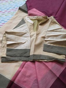 Elegant Pink Cotton Saree