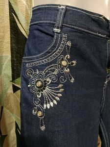 Embroidered Denim Jeans