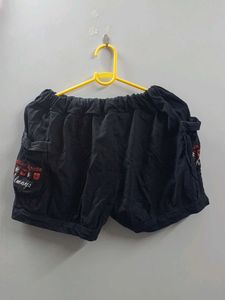 black shorts