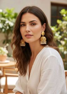 Elegant Gold Jhumka Earrings