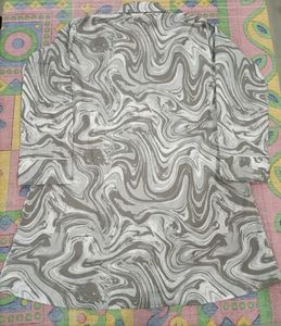 Fully Stitched Gray Swirl Print Coord Dress