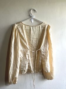 H&amp;M Balloon Sleeved Satin Blouse