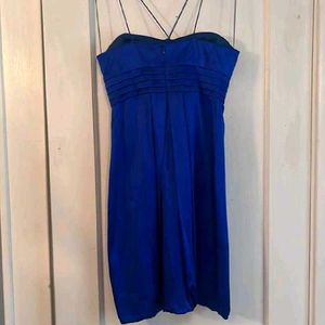 Short Blue Balloon Dress Frock Party New