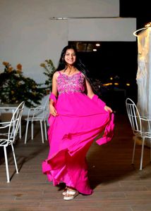 Elegant Pink Ethnic Gown
