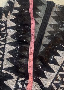 Geometric Sequin Plunge Dress