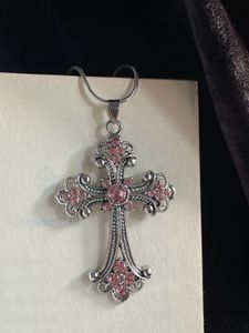 Chunky Rose Quartz Cross Charm