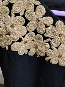 Elegant Black Embroidered Dress