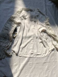 Shein  Lace Sleeve Top 🤍