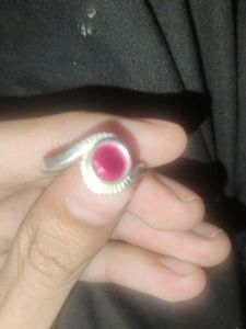Silver Ring with Red Stone💍
