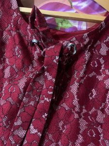 Maroon Lace Top