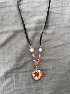 Pink Heart Crystal Necklace