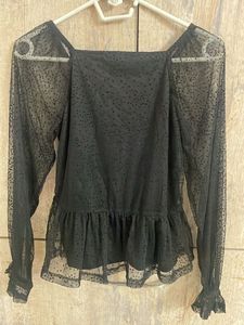Black Polka Dot Top