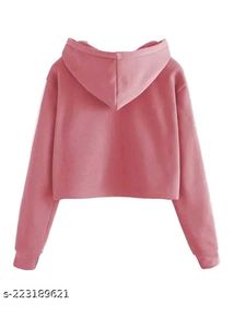 Pink Cropped Hoodie