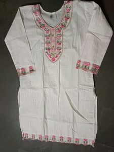 White Embroidered Kurti