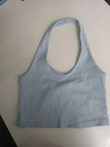 H&amp;M Blue Halter Tank Top