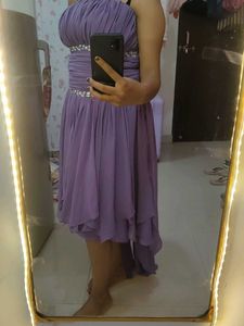 Purple Strapless Dress