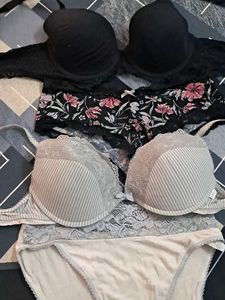 combo Of Four Imported Fabric Bra N Panty
